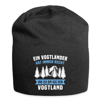 Vogtländer Spruch Vogtland hat recht - Jersey-Beanie - Schwarz - Vorne