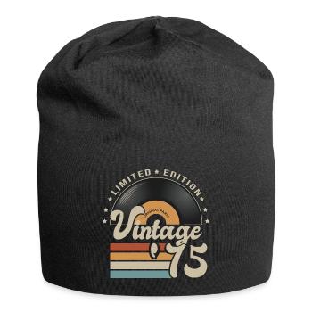 Vintage Vinyl 1975 Gift Anniversary 48 Years - Jersey Beanie - black - Front