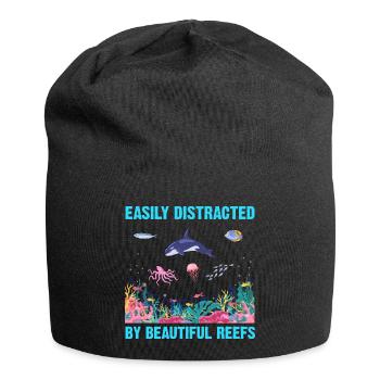 Reefs Ocean Sea Marine Biologist Diving Divers - Jersey Beanie - black - Front