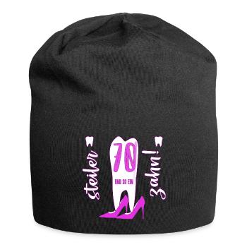 70 Jahre 70. Geburtstag Frau steiler Zahn Geschenk - Jersey-Beanie - Schwarz - Vorne