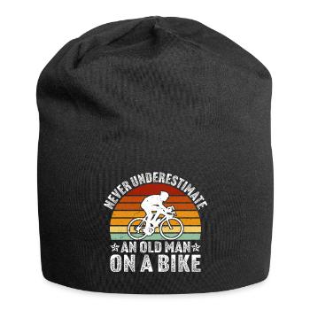 Never underestimate an old man on a bike - Jersey Beanie - black - Front