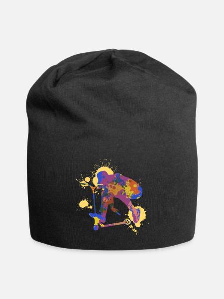 Stunt Scooter - Jersey-Beanie - Schwarz