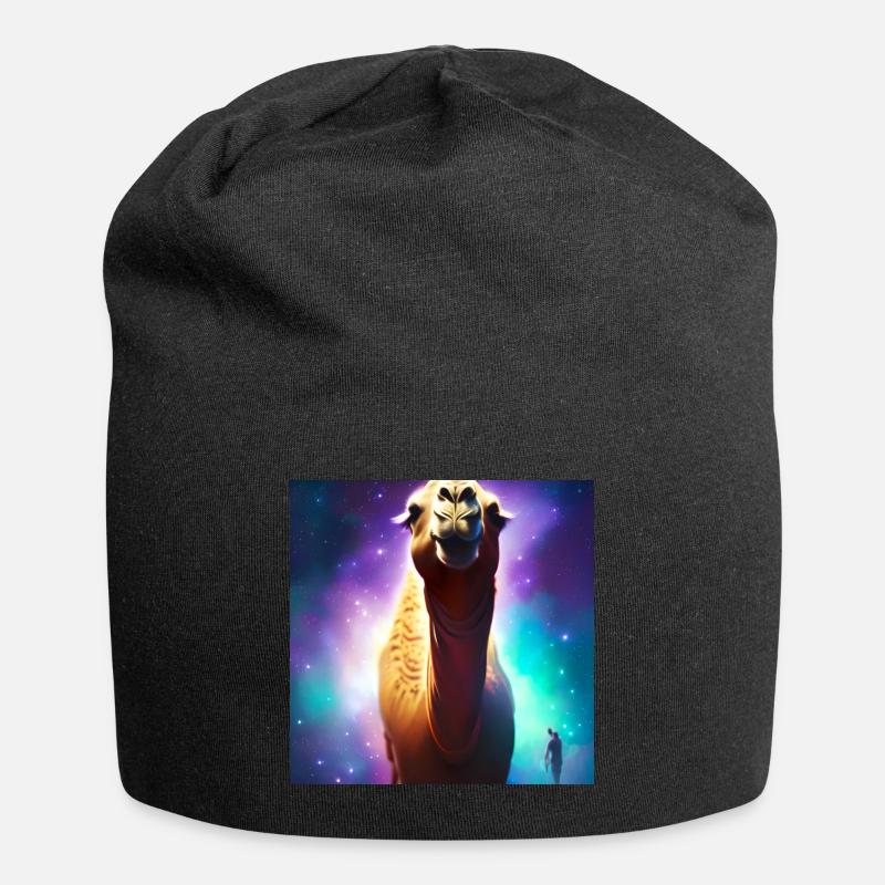 Dromedar Kamel - Galaxie Weltraum - Jersey-Beanie - Schwarz