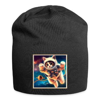 Space Kitty - Jersey Beanie - black - Front