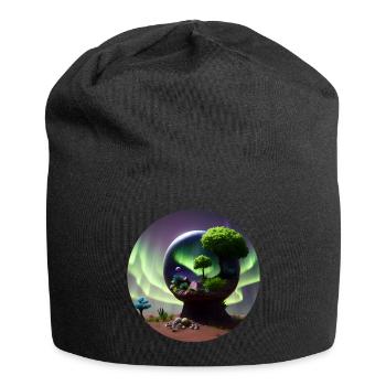 Northern Lights Bulb - Jersey Beanie - black - Front