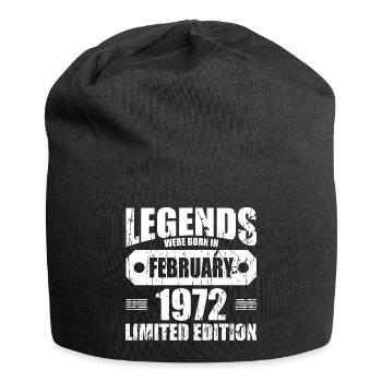 51. Geburtstag Februar Jahrgang 1972 Geschenkidee - Jersey-Beanie - Schwarz - Vorne