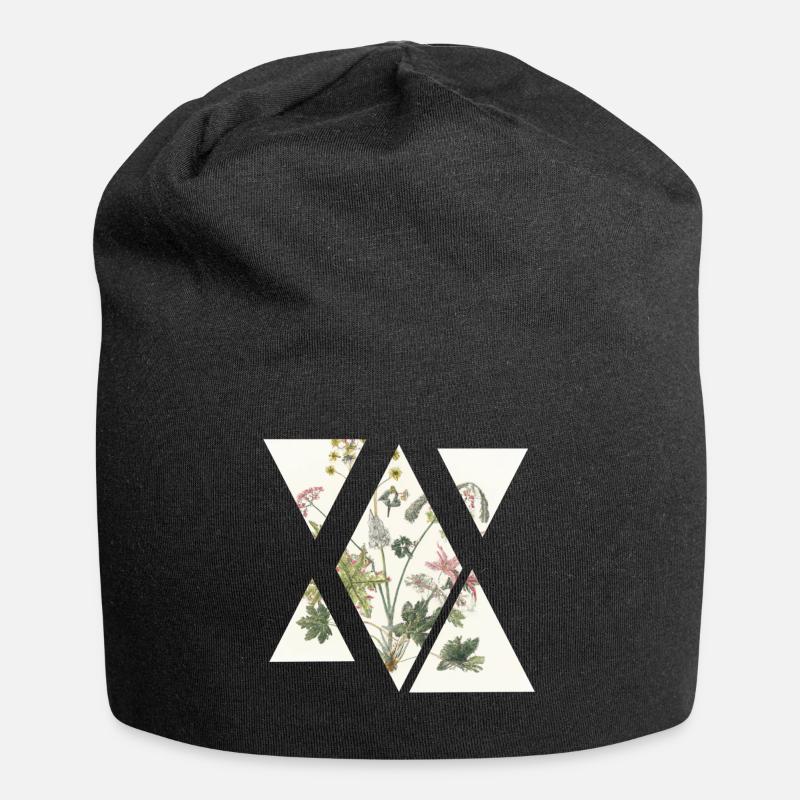 Fleurs vintage abstraites - Bonnet en jersey - noir