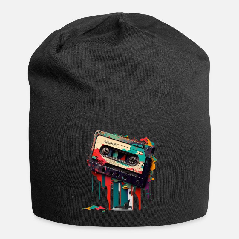 Mixtape rétro - Bonnet en jersey - noir
