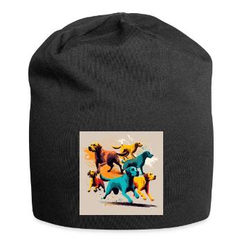 Dogs Group - Colorful Dogs - Jersey Beanie - black - Front
