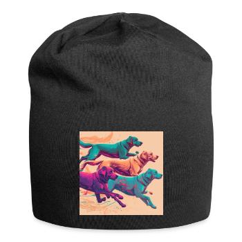 Colorful Dogs - Dogs Group - Jersey Beanie - black - Front