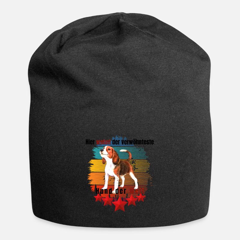 Hier wohnt der verwöhnteste Hund der Welt - Jersey-Beanie - Schwarz