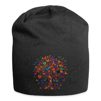 Butterfly Tree Colorful Butterflies Flies - Jersey Beanie - black - Front