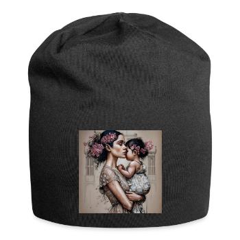maman et fille - Bonnet en jersey - noir - Devant