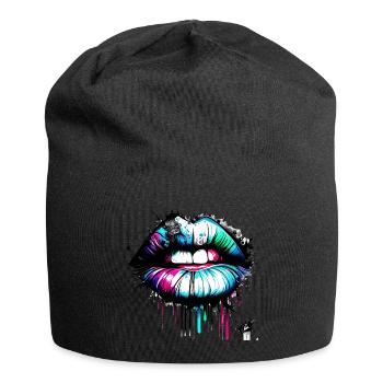 Lips Graffiti Style - Jersey Beanie - black - Front