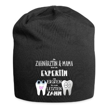 Zahnärztin Mama Zahnmedizinerin Mutter Geschenk - Jersey-Beanie - Schwarz - Vorne