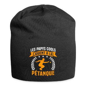 Les Papys Cools jouent à la pétanque - Bonnet en jersey - noir - Devant