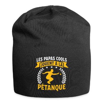 Les papas cools jouent à la pétanque - Bonnet en jersey - noir - Devant