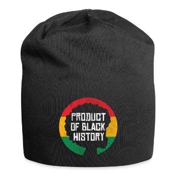 Produkt der Schwarzen Geschichte - Jersey-Beanie - Schwarz - Vorne