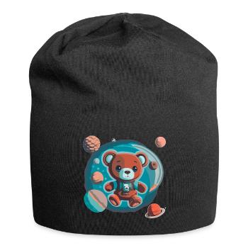 Space Explorer Teddy Bear - Jersey Beanie - black - Front