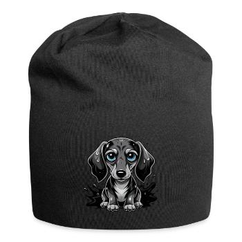 dachshund - Jersey-Beanie - Schwarz - Vorne