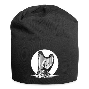 Harpe elfique jouant au clair de lune - Bonnet en jersey - noir - Devant