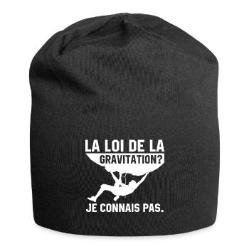 la loi de la gravitation je connais pas - Bonnet en jersey - noir - Devant