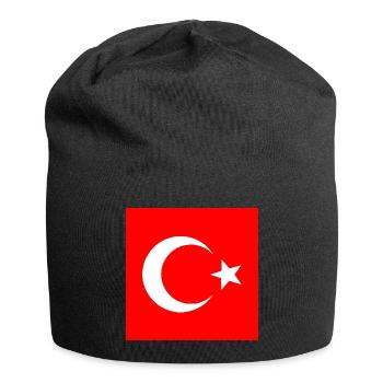 Türkei - Türkische flagge - Jersey-Beanie - Schwarz - Vorne