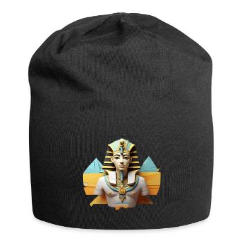 Pharaonisches Design - Jersey-Beanie - Schwarz - Vorne