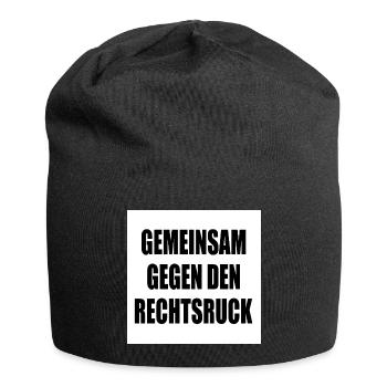 gemeinsam gegen rechtsruck - Jersey-Beanie - Schwarz - Vorne