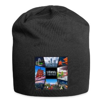 Tokyo, Japon, Asie, Collage, Horizon, Ville, Métropole - Bonnet en jersey - noir - Devant