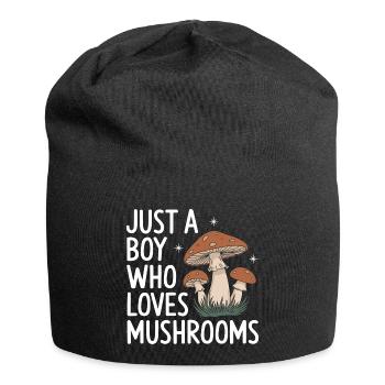 Pilz Pilze Funghi Champignon - Jersey-Beanie - Schwarz - Vorne
