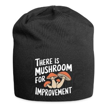 Pilz Pilze Funghi Champignon - Jersey-Beanie - Schwarz - Vorne