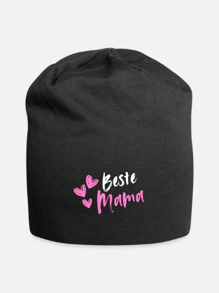 Beste MaMa Herzchen - Jersey-Beanie - Schwarz
