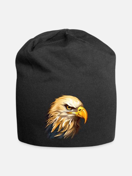 Adler Adlerkopf Raubvogel Greifvogel Tier Natur - Jersey-Beanie - Schwarz