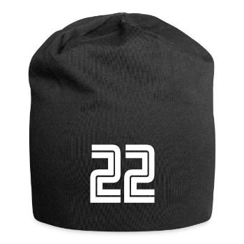 Trikotnummer 22 – Geschenk zum 22. Geburtstag - Jersey-Beanie - Schwarz - Vorne