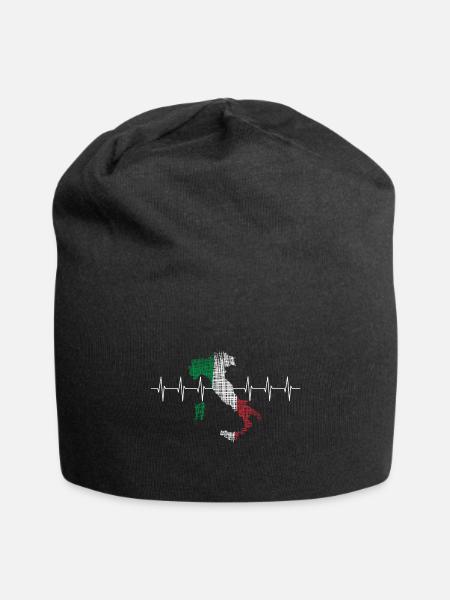 Italien Herzschlag - Jersey-Beanie - Schwarz