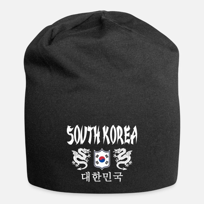 Südkorea - Jersey-Beanie - Schwarz