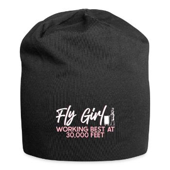 Stewardess Flight Attendant Aviation - Jersey Beanie - black - Front