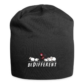 Hardrock Schaf Gitarristin - be different - Jersey-Beanie - Schwarz - Vorne