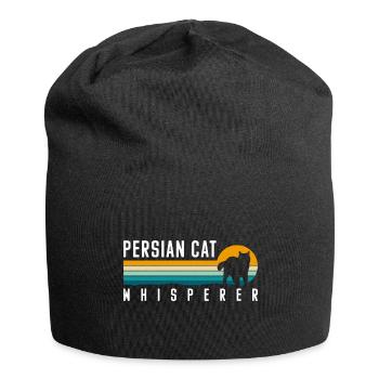 Perser Katze Katzendame Katzenfreund Katzenmama - Jersey-Beanie - Schwarz - Vorne