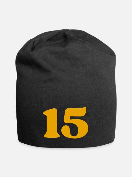 15 - Jersey-Beanie - Schwarz