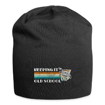 Retro Musik Kassetten Recorder Technik - Jersey-Beanie - Schwarz - Vorne