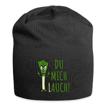 Leek with saying you leek me in green - Jersey Beanie - black - Front