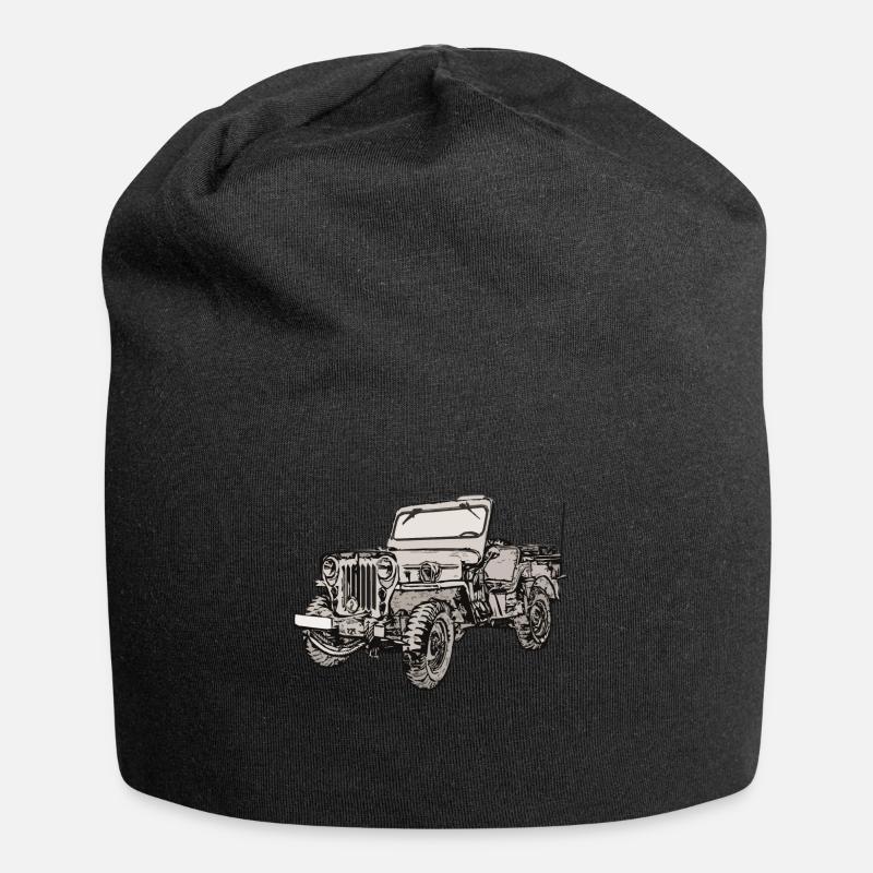 Le dessin de jeep de Willy - Bonnet en jersey - noir