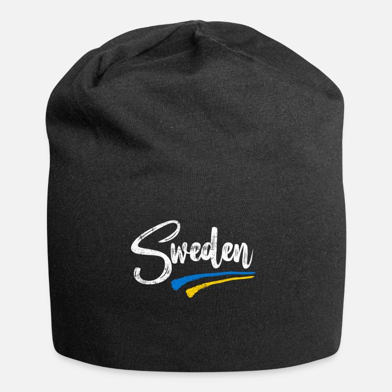 Schweden - Jersey-Beanie - Schwarz