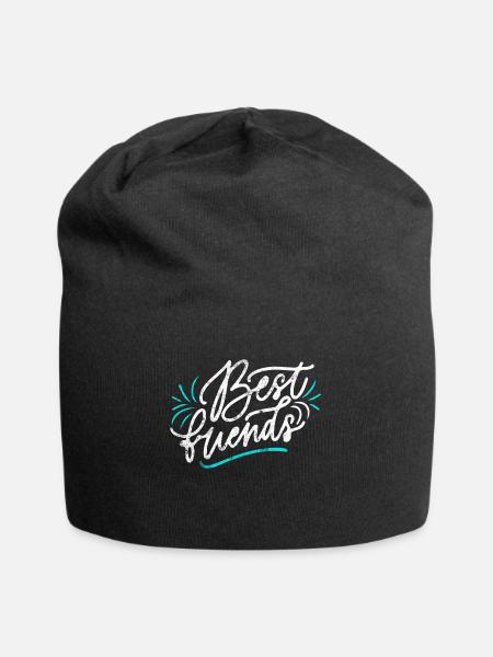Beste Freunde - Jersey-Beanie - Schwarz