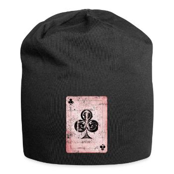 Poker As Kreuz Karte - Jersey-Beanie - Schwarz - Vorne