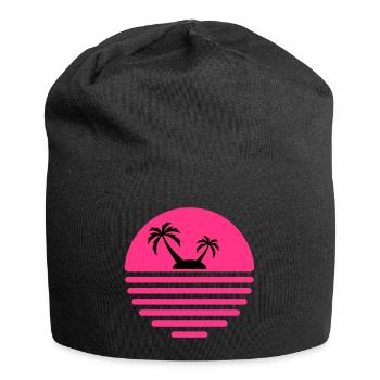 81 Sun Island Sea Palm Trees - Jersey Beanie - black - Front