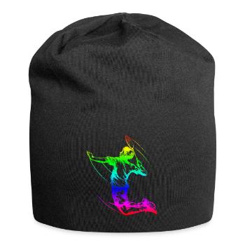 Badminton Spieler Bunt - Jersey-Beanie - Schwarz - Vorne