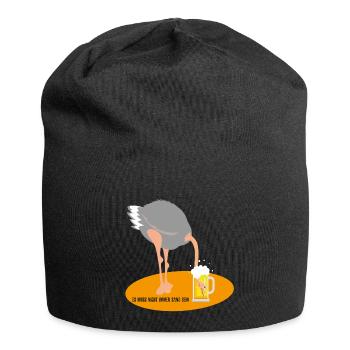 La tête dans le sable (Édition bière autruche) - Bonnet en jersey - noir - Devant